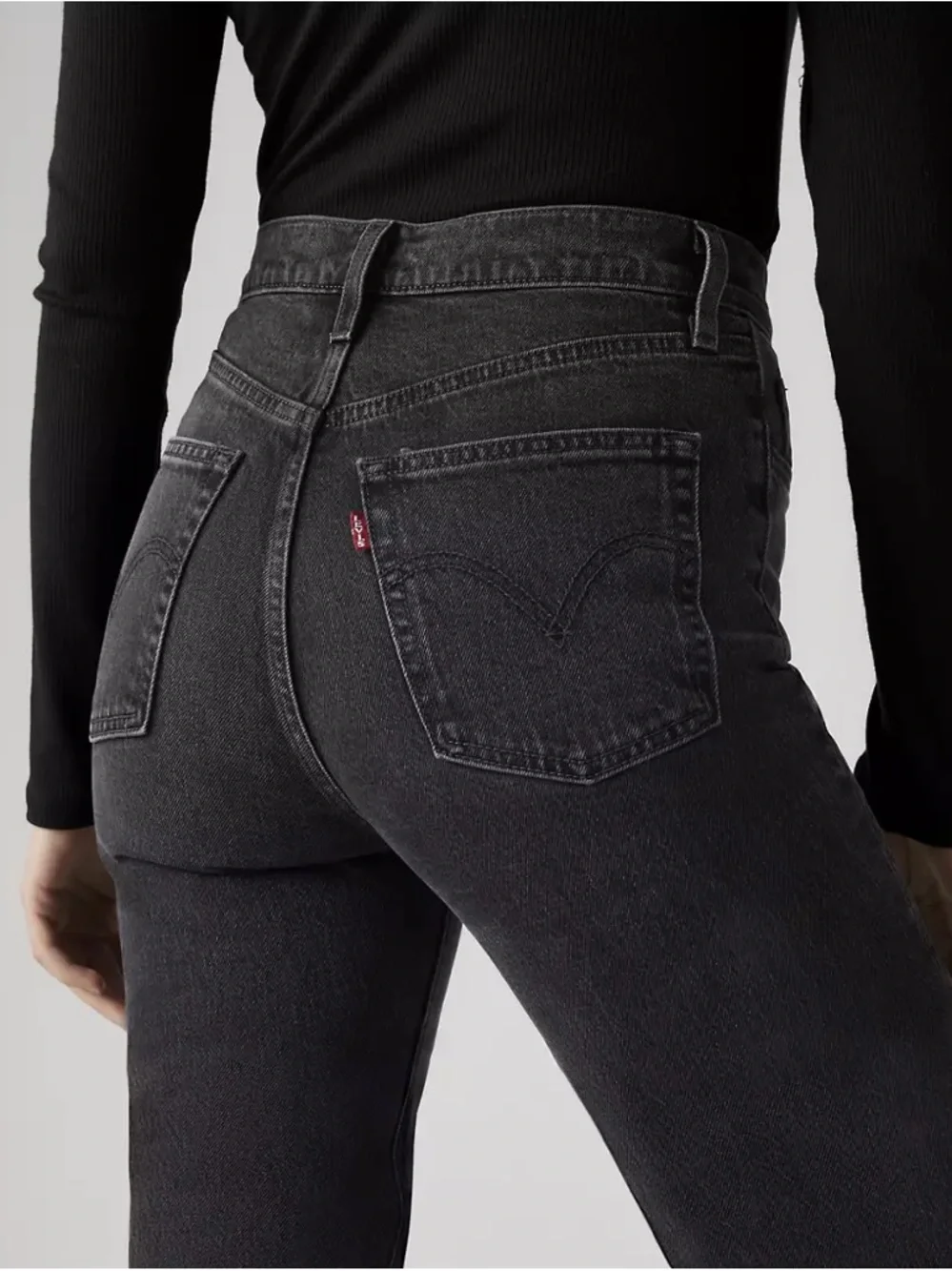 Levi’s RIBCAGE BELL WOMEN'S JEANS Black premium denim - Picture 5 of 13